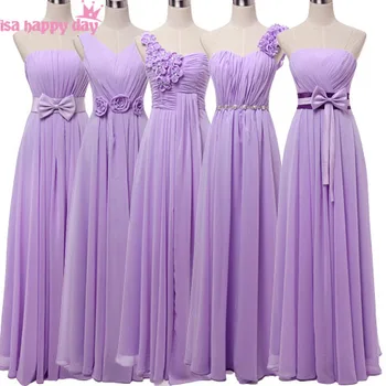 vestidos de sirena elegantes celý obrázok dlho šifón v krku bridesmaid, šaty pod 50 šaty levandule plus veľkosť šaty B2742