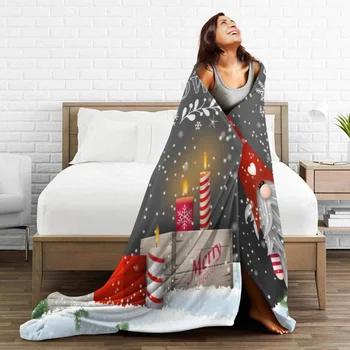 Vianočné deka Jednej strane vytlačené flanelové deku ako darček pre priateľov Obrázok 2