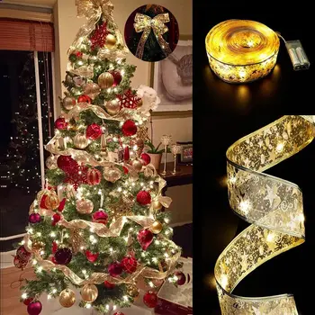Vianočné Dekorácie 5M LED pás s nástrojmi Rozprávkových Svetiel Ozdoby na Vianočné stromčeky DIY Luky String Svetlá Darčeka Dekor Firmware Nový Rok