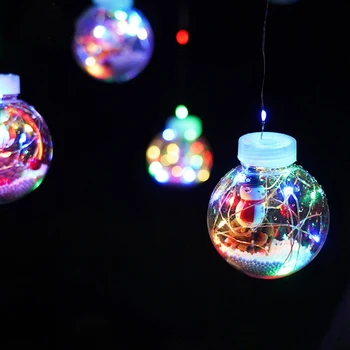 Vianočné Gule Lampa String LED Záves Santa Claus Snehuliak, ktorí Chcú Okno Dovolenku Dekorácie