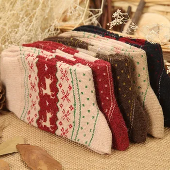 Vianočné Ponožky pre Ženy Jeleň Moose Dizajn Radi Zimné Zrastov Vlna Ženského Ponožky Vianočné Dekorácie Dodávky