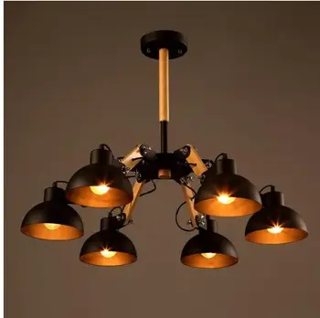 Vintage tvorivé svietidlá stropné projektil svetlá obývacia izba bar kávy luster loft retro black železa luster