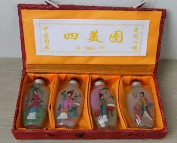 Vo Vnútri Maľovanie Čínsky Štyri Krása Skla Šnupavý Tabak Fľašu