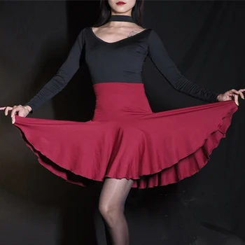 Vysoká Kvalita latinskej Tanca Ženské Šaty s Dlhým Rukávom Sexy tvaru Praxi Oblečenie, Profesionálna tanečná Sála Samba Dancewear DWY3861