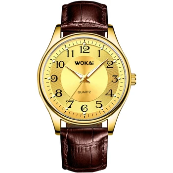 WOKAI kvalitnú módu nepremokavé quartz kapela nepremokavé Náramkové hodinky Business gold Digitálne Jednoduché študent retro hodiny Obrázok 2