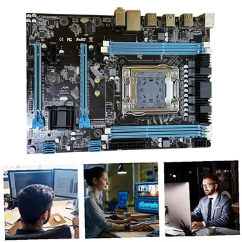 X79-288 PC Doska S vypínačom Linka+SATA Kábel LGA2011 E5 V1/V2 4XDDR3 REG ECC RAM Slot M. 2 NVME SATA3.0 Doske Obrázok 2