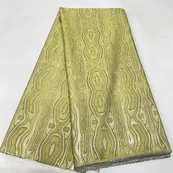 Zelená Žakárové Brocade Čipky Textílie 2022 Výšivky francúzsky Tylu Afriky Organza Čipky Textílie Pre Nigérijský Svadobné Šaty LJK22156 Obrázok 2