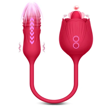 Ústne Jazyk Lízanie Rose Vibrátor, Dildo Sexuálne Hračky Klitoris Stimulátor Vaginálne Masér Masturbácia