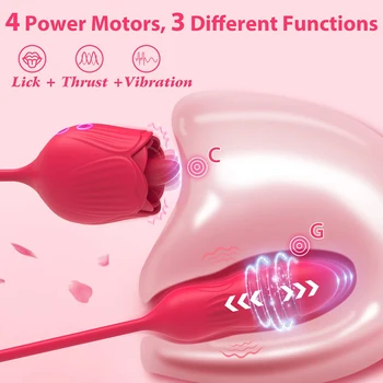 Ústne Jazyk Lízanie Rose Vibrátor, Dildo Sexuálne Hračky Klitoris Stimulátor Vaginálne Masér Masturbácia Obrázok 2