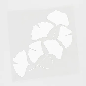 Čierna/Strieborná Celkom Rastliny Ginkgo Leaf Vinyl Auto Okno Nálepky Odtlačkový 14.6 CM×14,8 V CM Obrázok 2