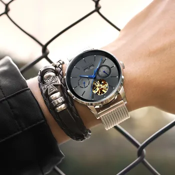 Švajčiarsko Luxusné Značky Bestdon Mechanické Hodinky pre Mužov Kostra Plnej Ocele Automatické pánske Hodinky Reloj Hombre Montre GMT
