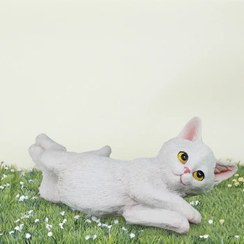 Živica Cute Cat Ploche Figúrky Eco-Friendly Umenie Zvierat Socha, Ručne Maľované Plochy Remesiel Realistické na Dvore Terasa Rekvizity Obrázok 2