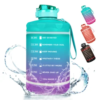 1 Galón Motivačný Fľaša na Vodu s Slamy a Času Značku fliaš Vody BPA Free Nepresakuje Zabezpečiť Budete Piť Dostatok Vody Denne