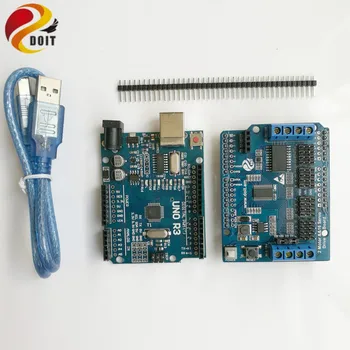 1 nastavenie IR Ovládanie Auta pre arduino+Motorového Pohonu Štít Doska+Sledovania+Ultrazvukové Prekážkou Vyhýbanie sa pre Arduino DIY kit Obrázok 2