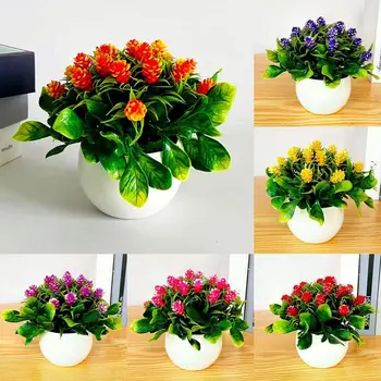 1 Sada Umelých Bonsai Non-vyblednutiu Praktické Plastové Simulácia Borovicová Šiška Rastlín pre Dekoračné Umelé kvety Bonsai