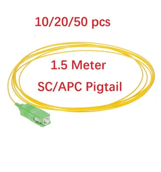 10/20/50pcs, 1,5 M SC/APC Jednom Režime G657A2 SX Core 0,9 MM optický Pigtail Žltá Bunda LSZH
