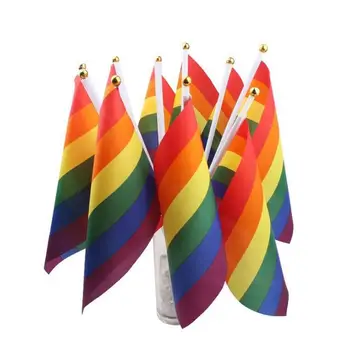 1000pcs/veľa Rainbow Stick Vlajkou 14*21 cm Gay Pride Strane Vlajkou Máva Príznaky pre Slávnostné & Party Dodávky SN540 Obrázok 2