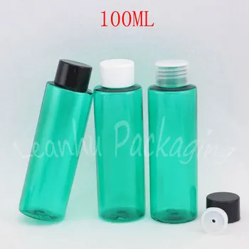 100ML Prázdne Zelená Plastová Fľaša So Skrutkovacím uzáverom , 100CC Lotion / Toner Obaly na Fľaše , Prázdne Kozmetické Kontajner ( 50 PC/Lot )