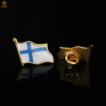 10Pcs Fínsko Národné Farby Vlajky Brošňa Kravatu Batoh Klopě Pin Kovu, Pozlátené Suvenír Odznak Zber Obrázok 2