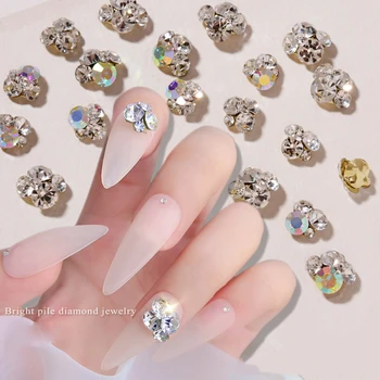 10pcs Lesklé AB Kamienky na Nechty 3D Najjasnejšie Hromadu Crystal Diamanty Nechtov Očarujúce Šperky Manikúru, Nail Art, Ozdoby