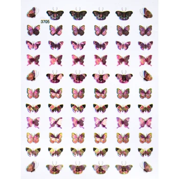 10PCS Nové 3D Laserové Motýľ na Nechty, Nálepky DIY Multicolor Kvet Javorový List Nechtov Jazdca Farebné Nechty Butterfly Umenie Obrázok 2