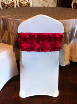 10pcs YHA#53 elegent lycra spandex s rozetu späť pásmo pre všetky stoličke dekor