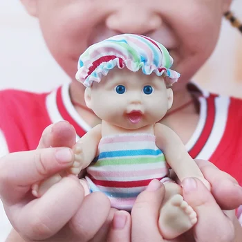 11 Cm Simulácia Baby Doll Mäkké Vinylové Mini Reborn Baby Doll Oblečenie a Klobúk Žiadny make-up