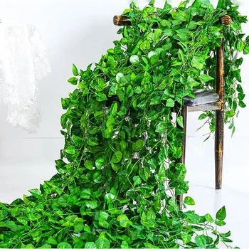 12 ks Umelých Koncové Garland Ivy Viniča Leaf Papradie Zelene Rastlín, Lístie, Kvety, Vianočné Dekorácie