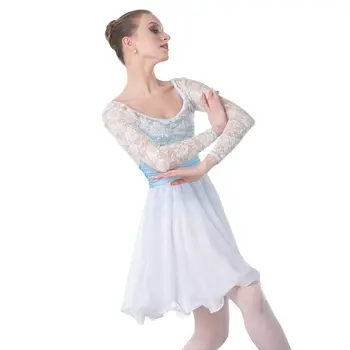 18427 Nová biela sequin top Bodice chiffion sukne Lyrickej Tanečných Kostýmov, Ženy Balet Kostým Tanečné Šaty Dievča Tanečné Kostýmy
