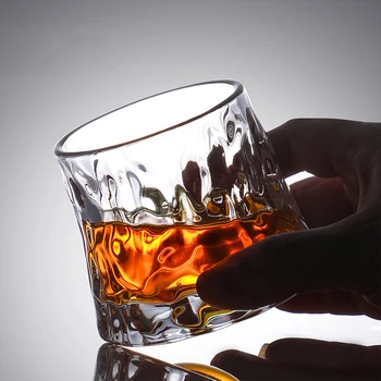 1PCS Whisky Kalíšok Záber, Sklenené Poháre a Hrnčeky Bourbon Okuliare Rotujúce Whisky Sklo staromódnou Škótskej Spinning Whisky Sklo Obrázok 2