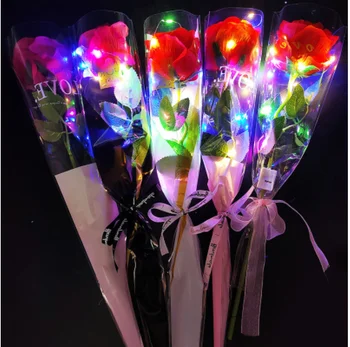 1pcs Žiariace Umelé Kvety Simulácia Svetelný Roses, LED Svetelné Magic Ruže Kvet Valentines Darček pre Dievča Priateľovi