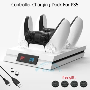 2021Newest PS5 Dual Radič Rýchle Nabíjanie Dock Stanica LED Indikátor Nabíjací Stojan pre Sony Playstation5 Bezdrôtový Gamepad