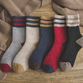 2022Thick Terry Vlnené Ponožky Ženy na Jeseň a v Zime s Prekladané Bodkované Priadza Teplé Vianoce Ponožky Kawaii Ponožky Y2k roztomilé ponožky