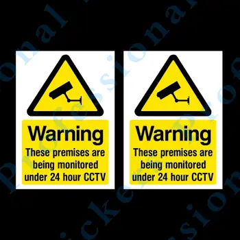 2x CCTV Tieto Priestory sú Monitorované A6 Pevné Plastové Prihlásiť 100x150mm (MISC10) Nepremokavé Vinylové nálepky na auto Motos