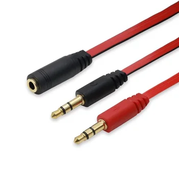 3,5 mm 1 Žena 2 Male AUX Audio Kábel Mikrofónu Splitter Kábel, Slúchadlá Slúchadlá Adaptér Kábel pre Telefón Pad Mobile