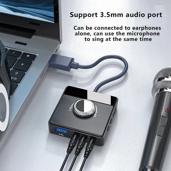 3 Porty Na 3,5 mm Jack Ovládač-Free Externý USB Zvukovú Kartu Adaptér Objem Nastaviteľné Zvuková Karta Externý Stereo Audio Adaptér Obrázok 2