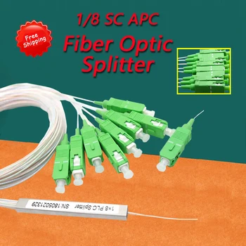 30 KS/Veľa PLC Optický Splitter SC APC 1X8 FTTH Optický Splitter FBT Optická Spojka Singlemode Simplex Oceľové Rúry