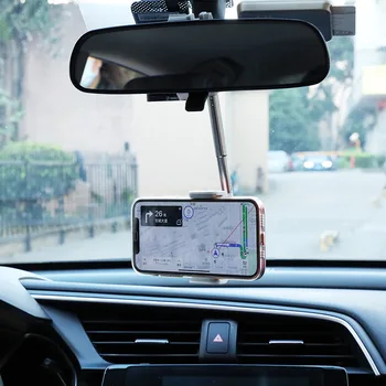 360 Stupňov Auto Spätné Zrkadlo Montáž Držiaka Telefónu, Pre iPhone 12 GPS Sídlo Smartphone Telefón Držiak na Stojan Nastaviteľné Podporu Obrázok 2