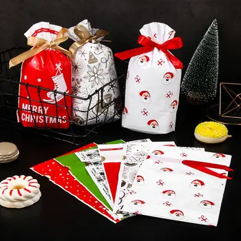 5 KS Novom Roku Santa Claus Darčeky Box snehové Vločky, Vianočné Cukrovinky Tašky Veselé Vianoce Candy Liečbu Taška Biscuit Tašky