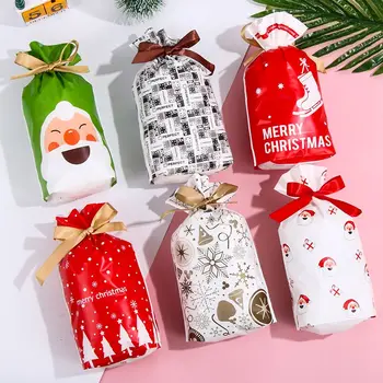 5 KS Novom Roku Santa Claus Darčeky Box snehové Vločky, Vianočné Cukrovinky Tašky Veselé Vianoce Candy Liečbu Taška Biscuit Tašky Obrázok 2