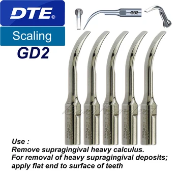 5 ks Ďatľa DTE Pôvodné Zubné Ultrazvukové Scaler Tipy Sugragingival Škálovanie Odstrániť Ťažké Kalkul GD2 Fit NSK SATELEC