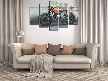 5 Kusov Moderných Plátno na Maľovanie na Stenu Umenie Obrázok Pre obývacia izba Domáce Dekorácie Vintage Motocykel Tlač Na Plátno na stenu dekor Obrázok 2