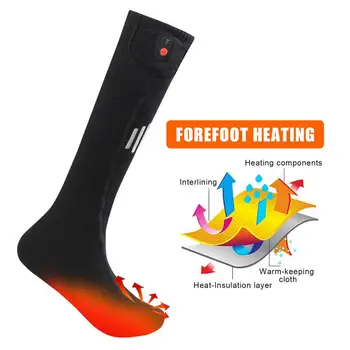 5000mAh 3,7 V, Unisex Elektrické Vyhrievané Ponožky Boot Nohy Teplejšie 3 Rôzne Teploty Upravené Ponožky Winter Outdoor Camping Ponožka Obrázok 2