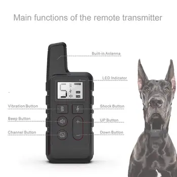 500m Elektrické Výcvik Psa Golier Ultrazvukové Šok Psa Kôry Zastaviť Zariadenia Šteňa Anti Štekať Zariadenie pre Agresívny Pes Repeller Obrázok 2