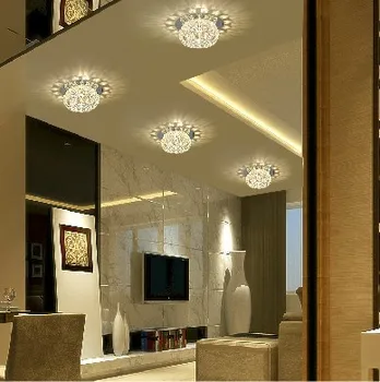 5W spálňa led Crystal stropné svetlá pre domáce modernej obývacej izbe bodové uličkou svetlá luster osvetlenie abajur tienidlo