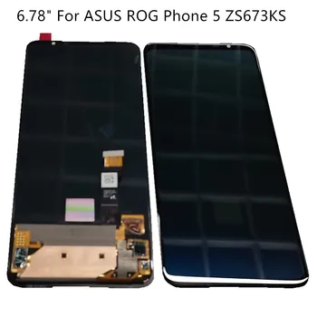 6.78' Originálne LCD Pre ASUS ROG Telefón 5 ZS673KS LCD Displej+Dotykový Panel Digitalizátorom. AssemblyFor Asus ZS673KS I005DA Displej