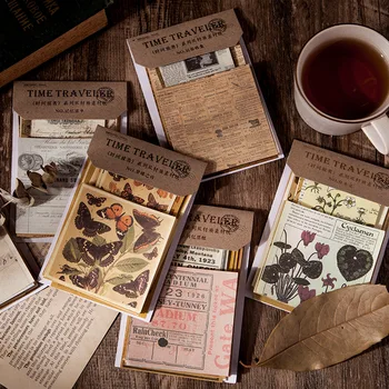 60Sheets Time Traveler Série Vintage Zapisovať Materiál Papier na Scrapbooking Koláž Plánovač Dekoratívne DIY Plavidlá Pozadí Papier