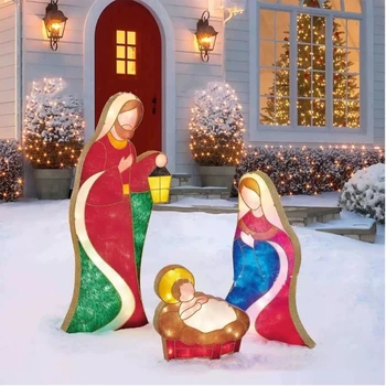 A0NA Svätej Rodiny Socha Vianočné Betlehemy Nastaviť Náboženské Figúrka Akrylové Ozdoby, Darčeky Domova Materiál Akryl Obrázok 2