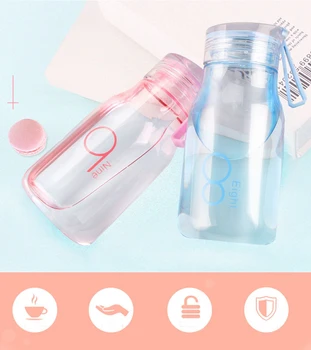 AIWILL módne mini šikovný prenosné hermeticky fľaša na vodu študent čerstvé a jednoduchých plastových fliaš vody