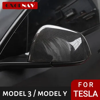 Auto ABS Vložiť Bočné Dvere Zrkadlo Pokrytie Pre Tesla Model 3 Model Y 2021 - 2022 Auto Vonkajšie Príslušenstvo Stranách Spätné Kryt